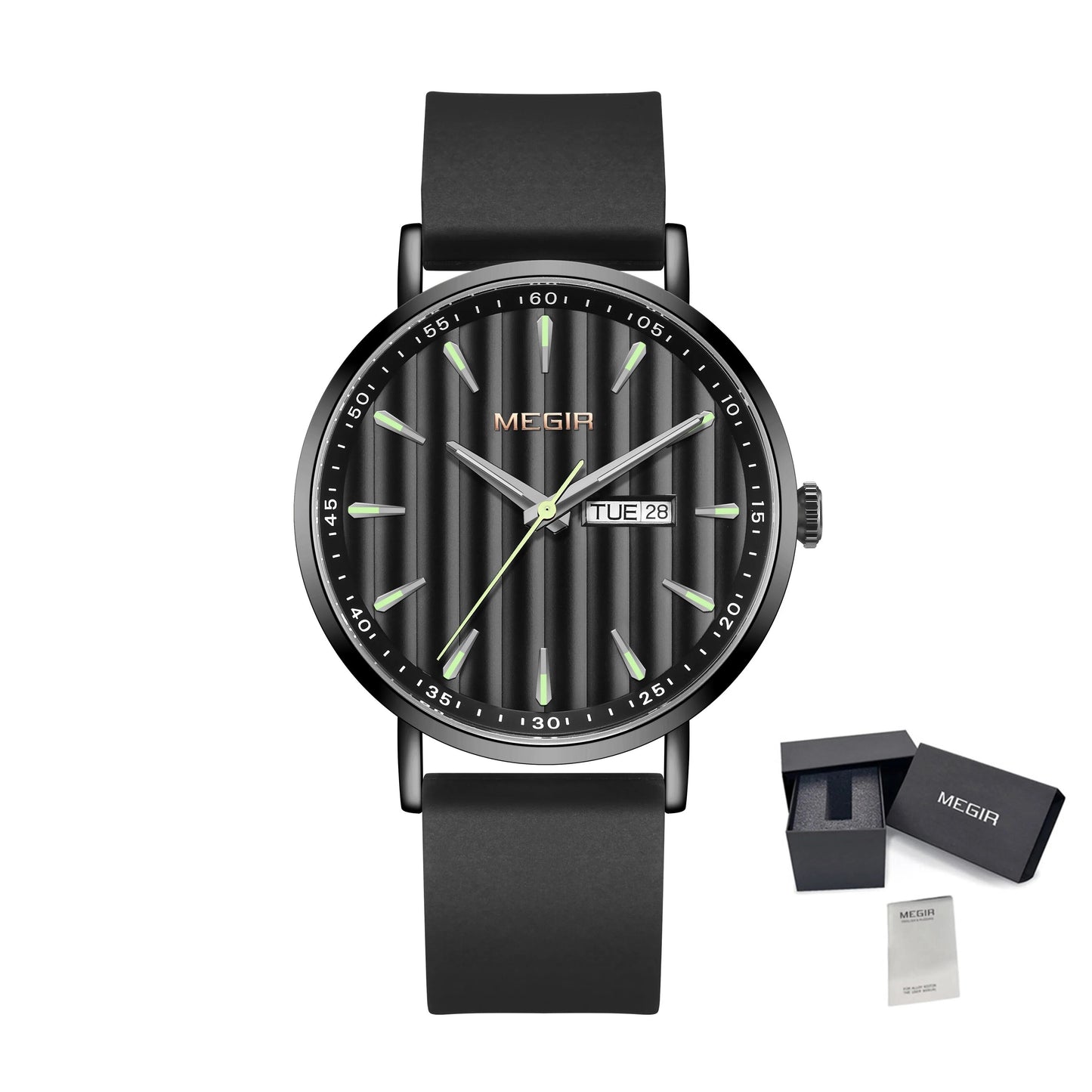 MEGIR Luxury Big Dial Mens Watch Fashion Quartz Casual Sport Wristwatch for Men Waterproof Week Date Display Clock Reloj Hombre-17