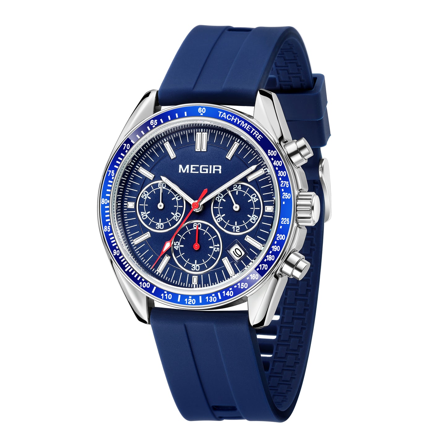 MEGIR Analog Quartz Wrist Watch Chronograph Luminous Business Sport Watches with Silicone Strap Calendar Man Clock reloj hombre-10