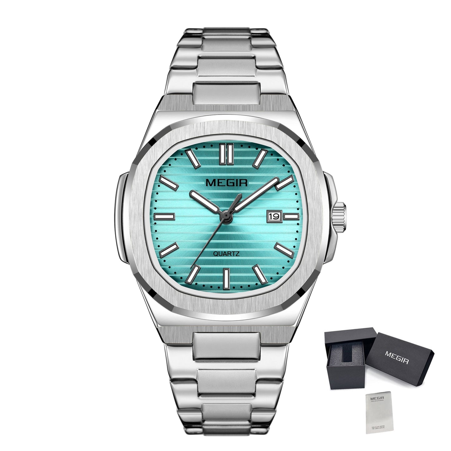 MEGIR Luxury Brand Men Business Watches Waterproof Male Clock Stainless Steel Luminous Quartz Sports Wristwatch Montre Femme 1084-16