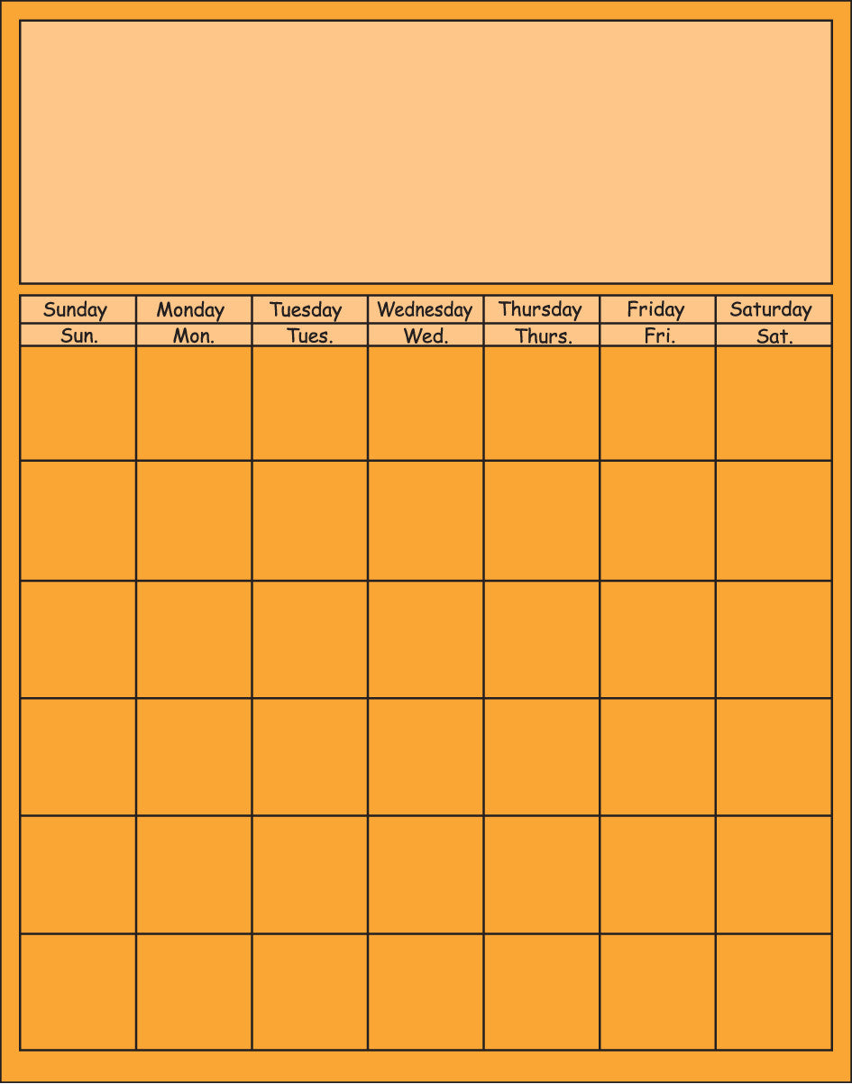 SHAPES ETC. Vertical Calendar - Orange-0