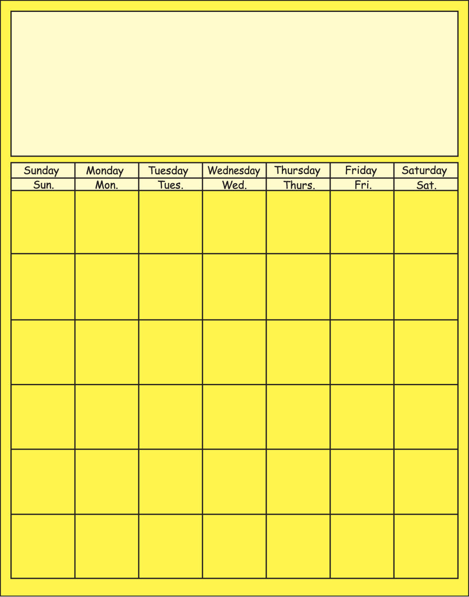 SHAPES ETC. Vertical Calendar - Yellow-0