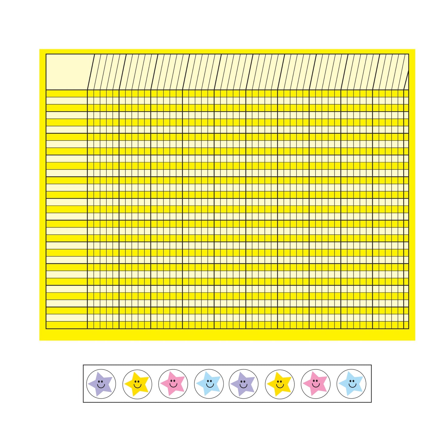 4 Piece Classroom Incentive Chart and Sticker Set - Horizontal Yellow-0
