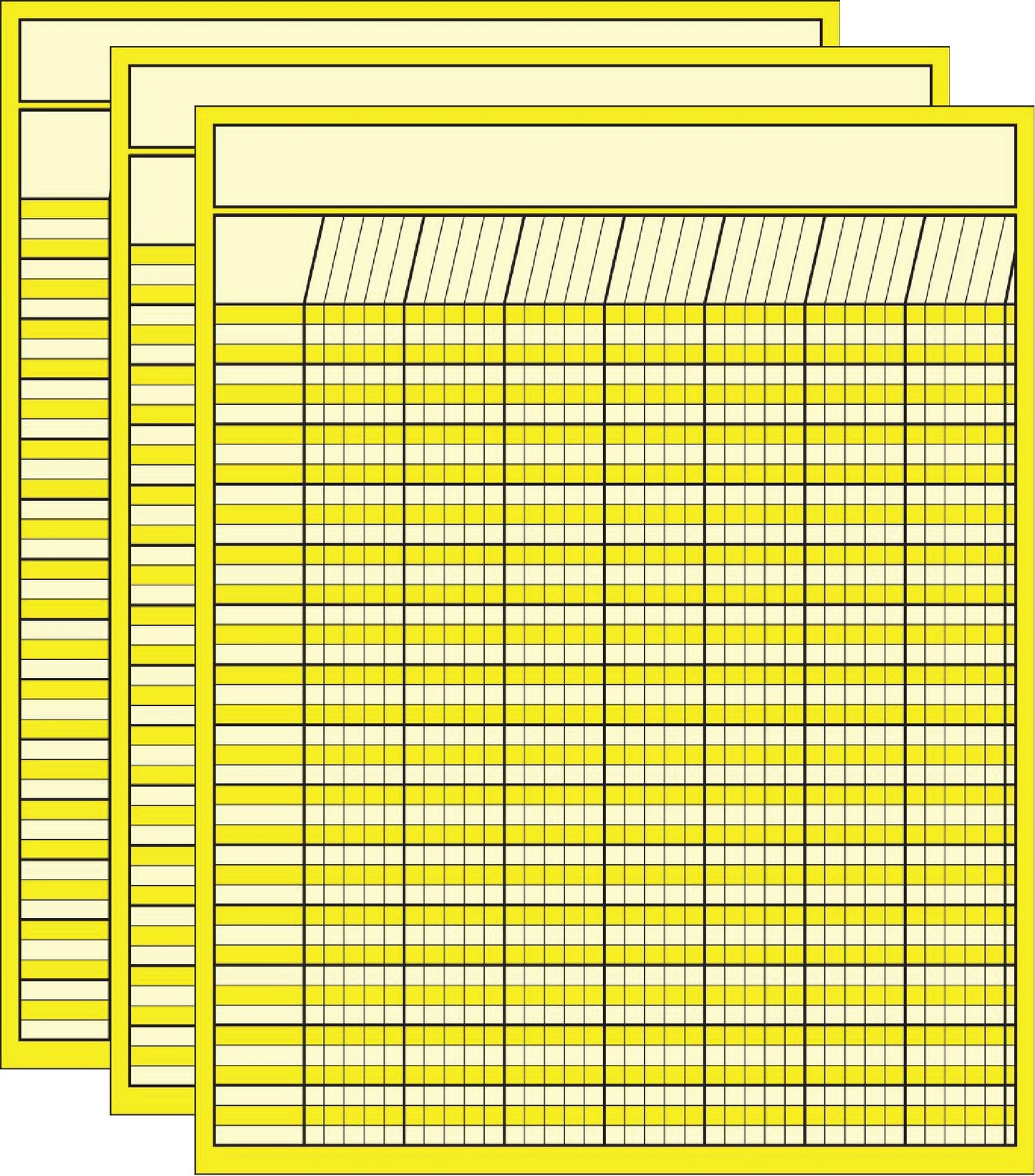 Laminated Incentive Chart - Vertical Yellow Set of 3-0