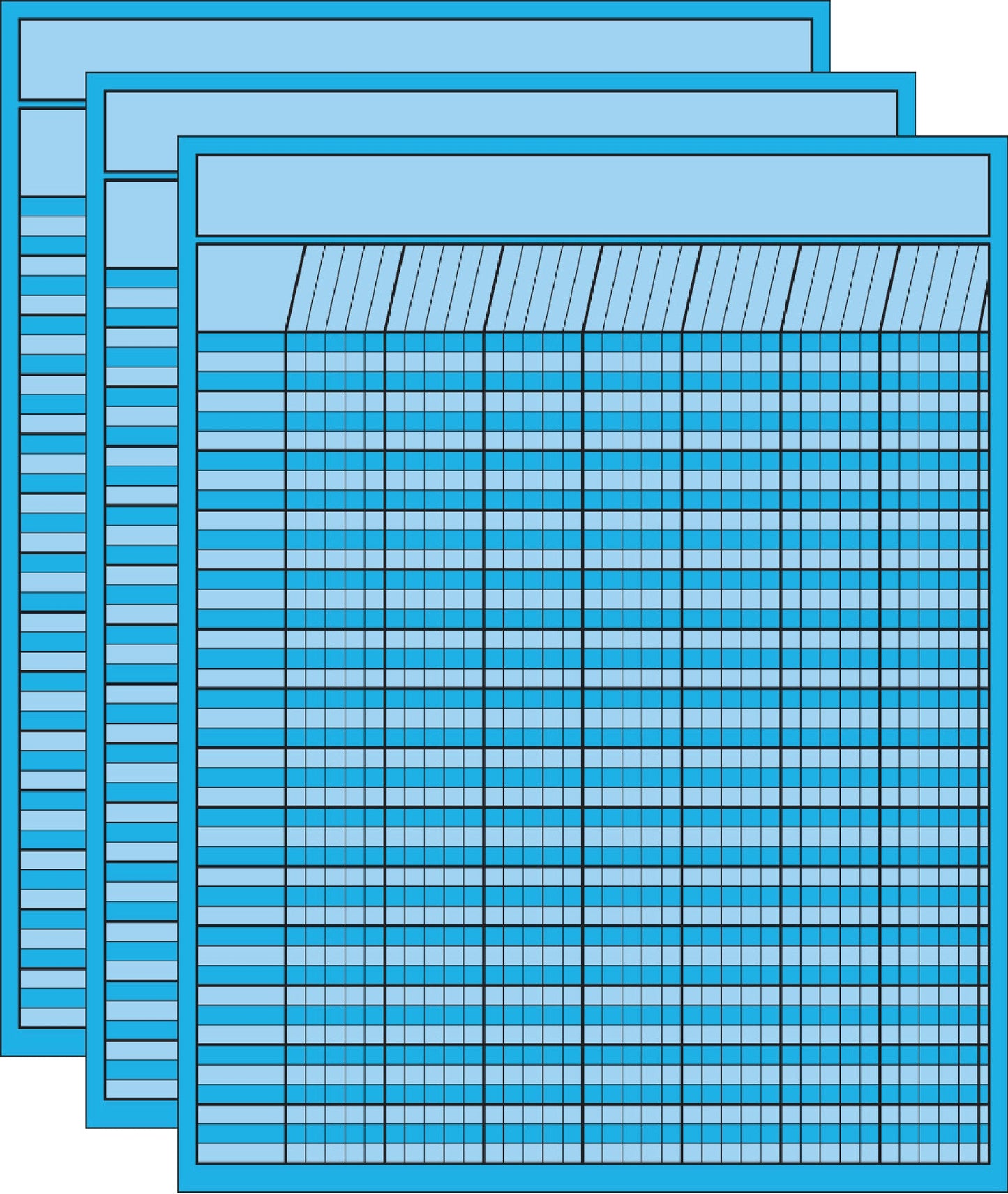 Laminated Incentive Chart - Vertical Blue Set of 3-0
