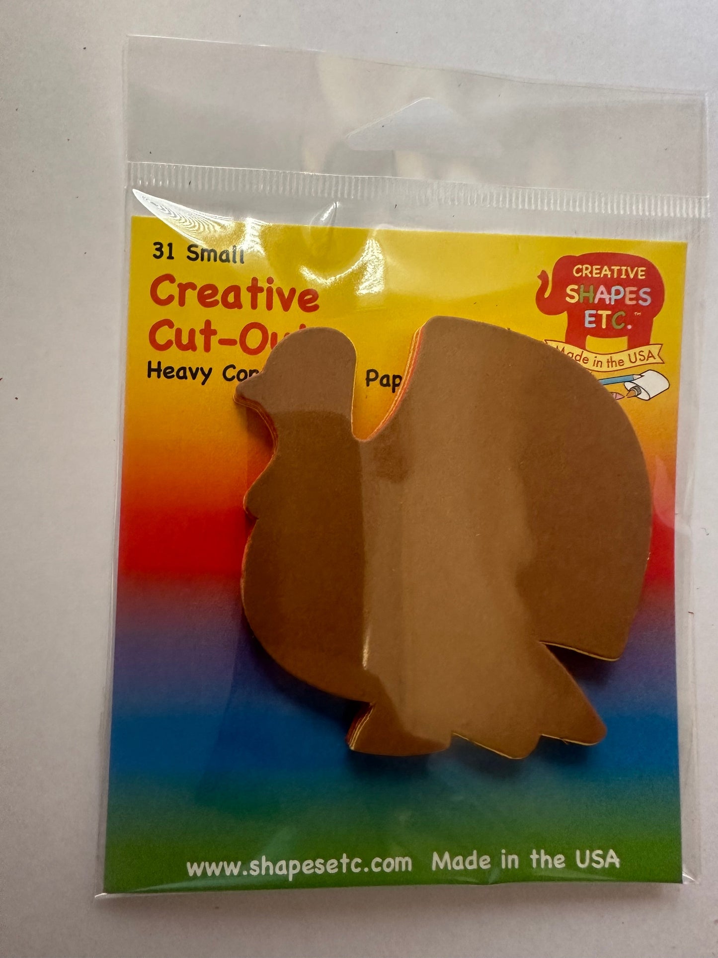 SHAPES ETC. Thanksgiving Turkey Small Assorted Color Cut-Outs - 3in-1