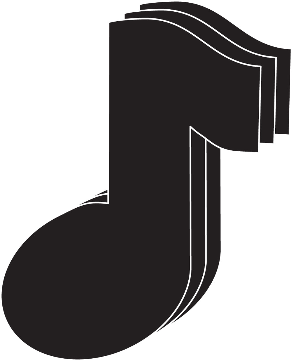 Die-Cut Magnetic - Large Single Color Music Note-0
