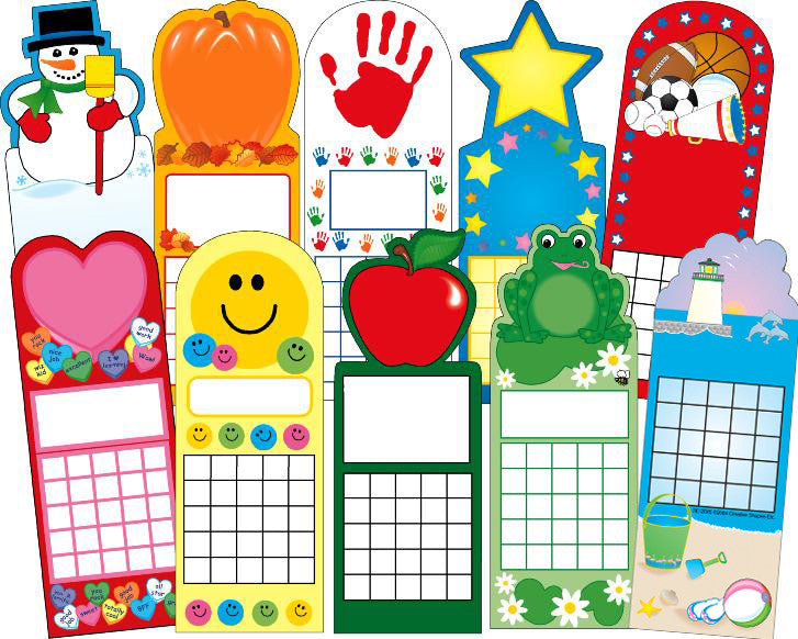 SHAPES ETC. Year Round Personal Incentive Chart Set of 10-0