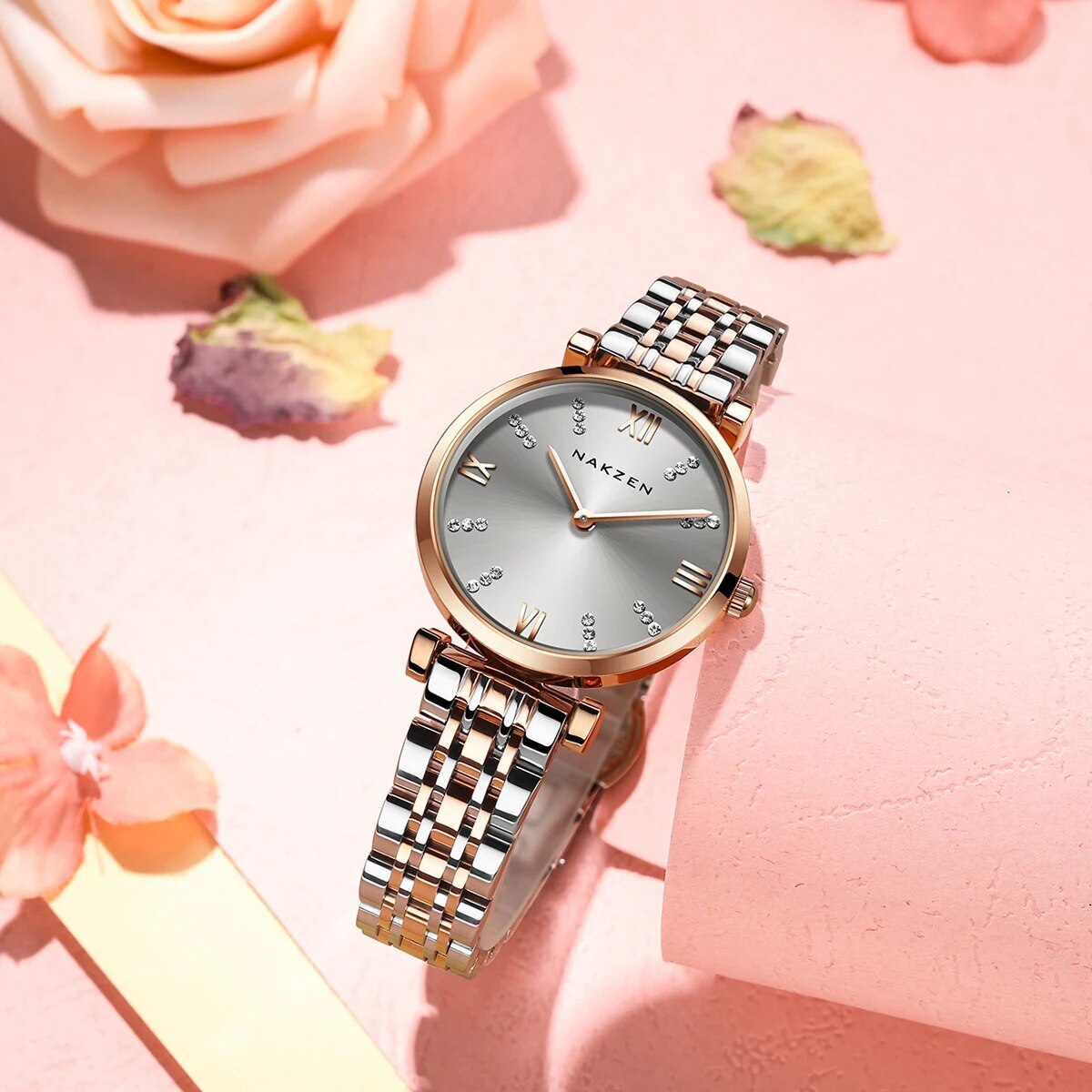 Fashion Ladies Watch Women 2021 New Rose Gold Dress Quartz Watches Luxury Diamond Wristwatches Relogio Feminino Bracelet Clock-1
