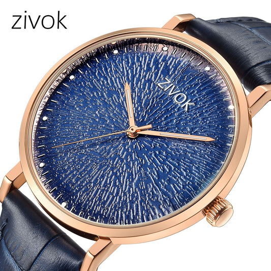 ZIVOK Fashion Quartz Wristwatch Men Sports Watches Waterproof Leather Strap Men's Clock Watch Relogio Masculino-0