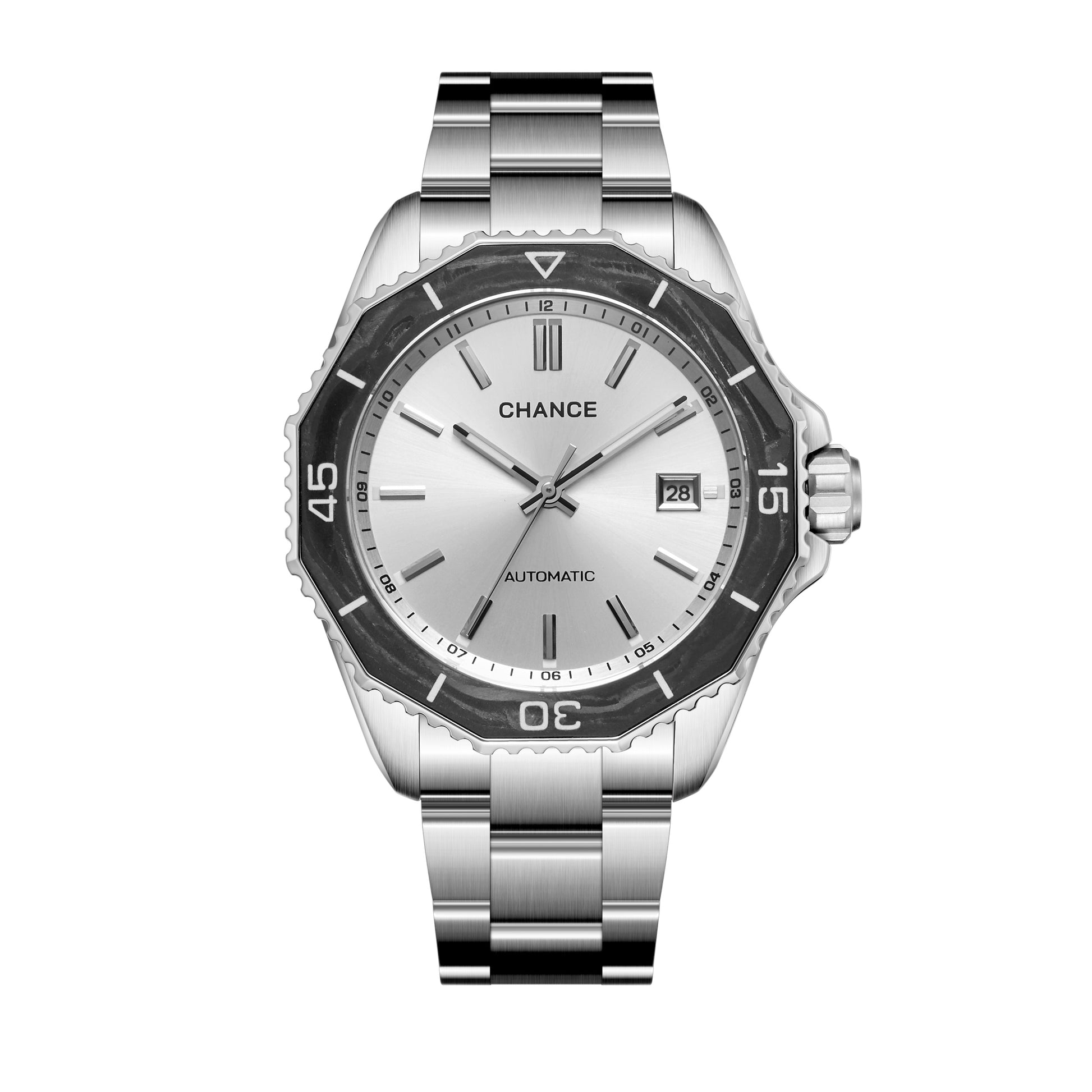 CHANCE Automatic Mechanical Watches Movement 10Bar Waterproof Stainless Steel Sapphire Glass Business Wristwatch Clock-11