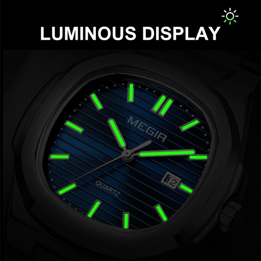MEGIR Luxury Brand Men Business Watches Waterproof Male Clock Stainless Steel Luminous Quartz Sports Wristwatch Montre Femme 1084-3
