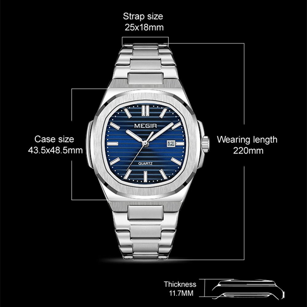 MEGIR Luxury Brand Men Business Watches Waterproof Male Clock Stainless Steel Luminous Quartz Sports Wristwatch Montre Femme 1084-5