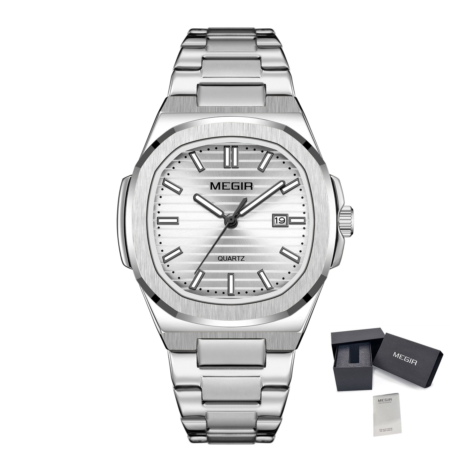 MEGIR Luxury Brand Men Business Watches Waterproof Male Clock Stainless Steel Luminous Quartz Sports Wristwatch Montre Femme 1084-12