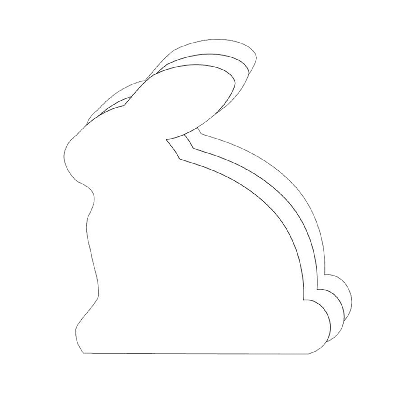 Die-Cut Magnetic - Small Single Color Bunny-0