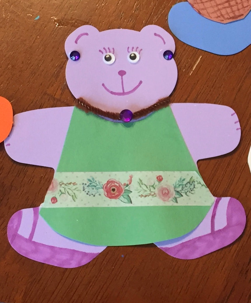 SHAPES ETC. Teddy Bear Assorted Color Cut-Outs- 5.5"-4