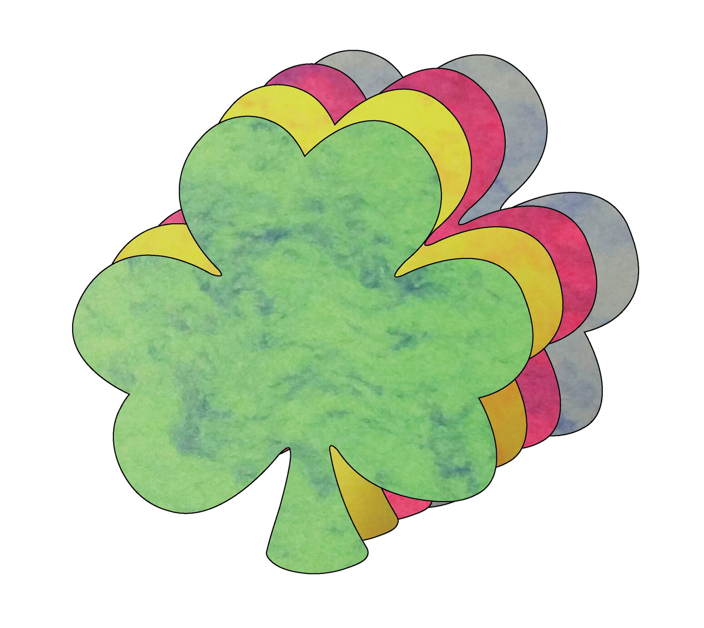 SHAPES ETC. Shamrock Marble Assorted Color Creative Cut-Outs- 5.5"-0
