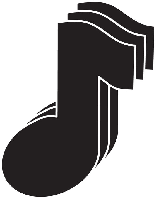 Die-Cut Magnetic - Small Single Color Music Note-0
