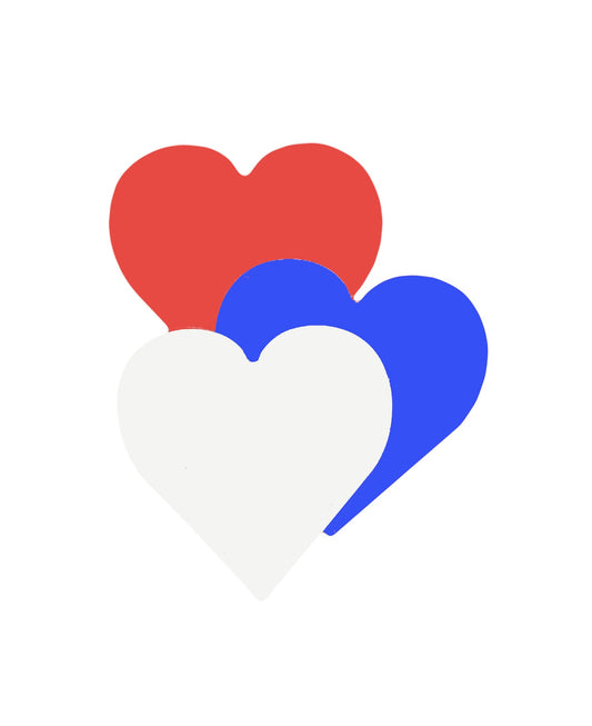 Die-Cut Magnetic - Small Tri-Color Heart-0