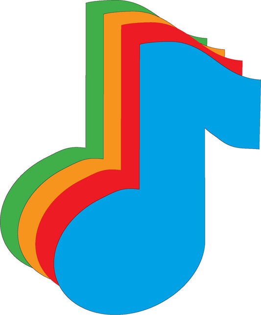 Die-Cut Magnetic - Large Assorted Color Music Note-0
