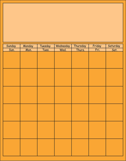 SHAPES ETC. Vertical Calendar - Orange-0