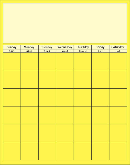 SHAPES ETC. Vertical Calendar - Yellow-0