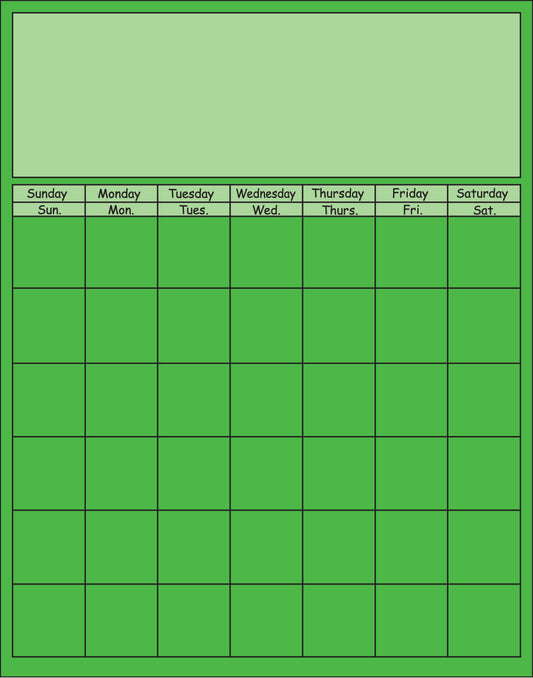 SHAPES ETC. Vertical Calendar - Green-0