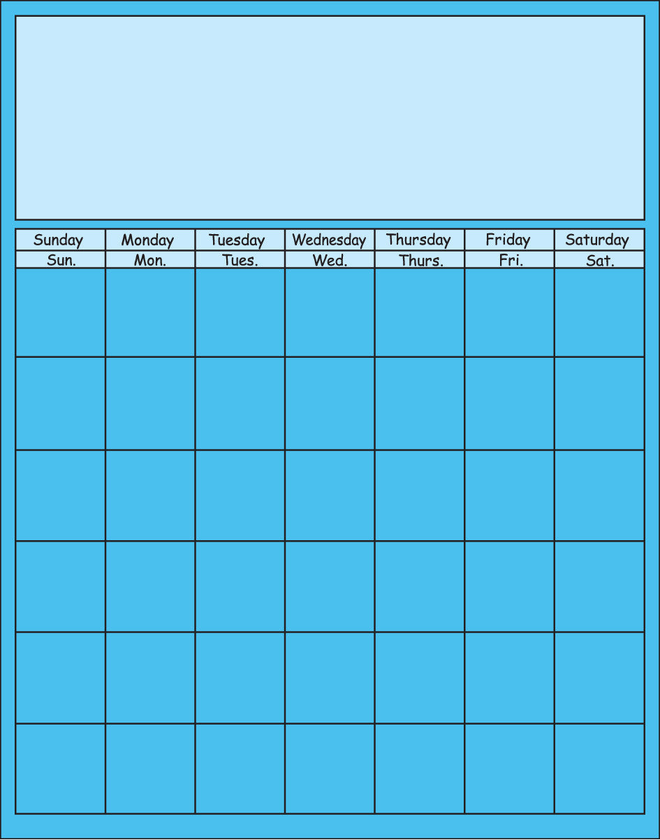 SHAPES ETC. Vertical Calendar - Blue-0