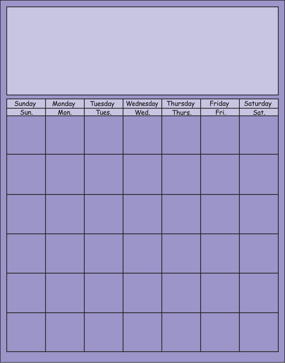 SHAPES ETC. Vertical Calendar - Lavender-0