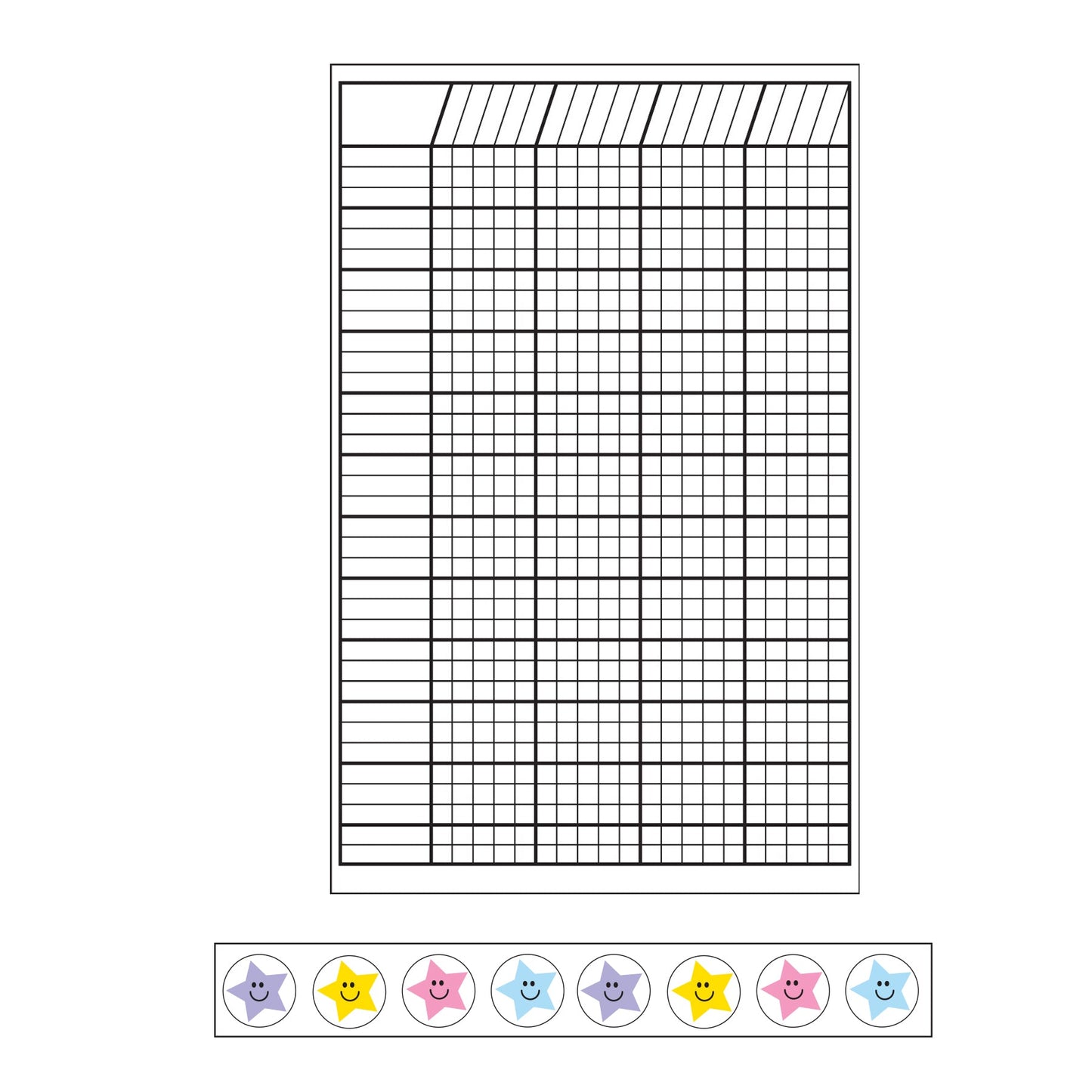 4 Piece Classroom Incentive Chart and Sticker Set - Small White-0