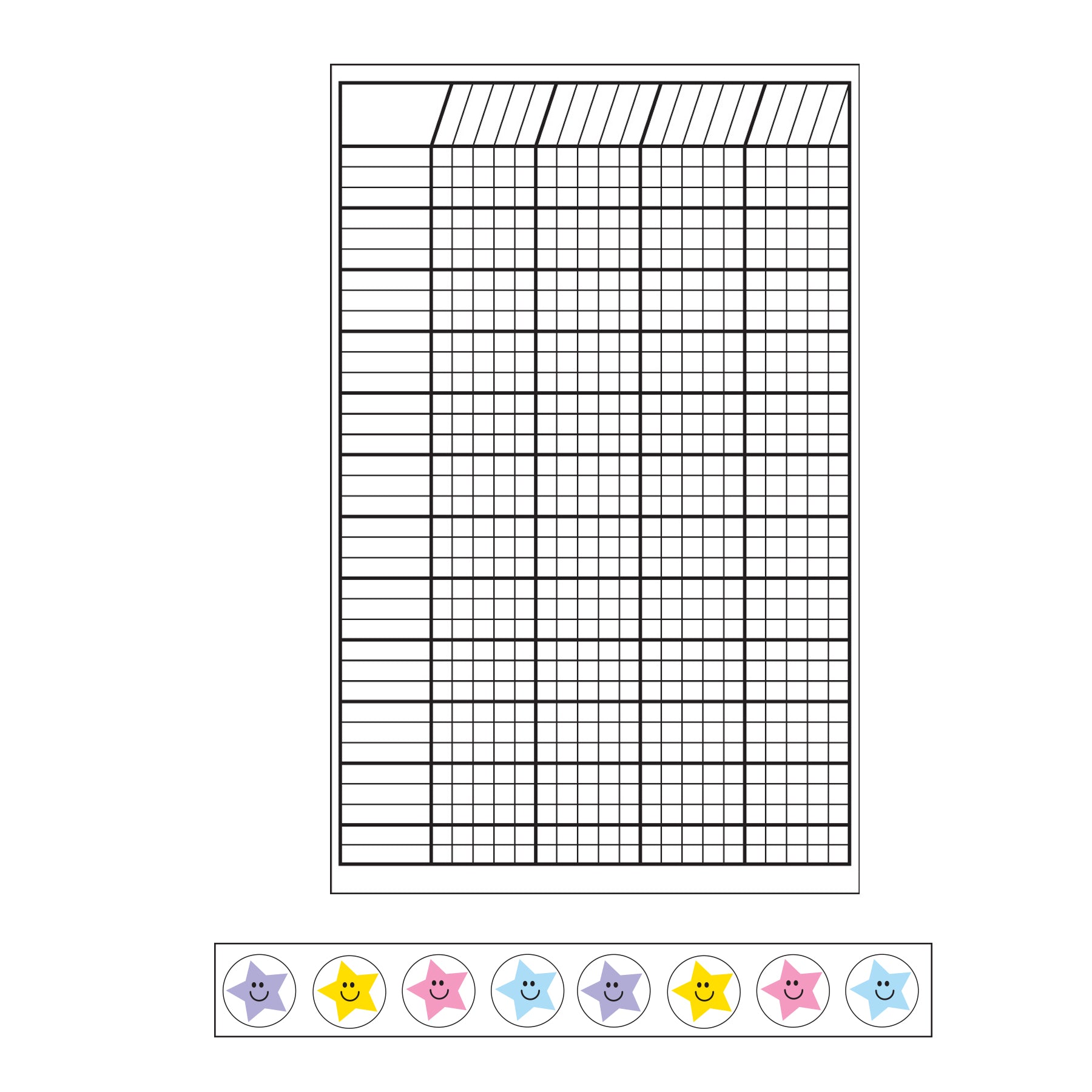 4 Piece Classroom Incentive Chart and Sticker Set - Small White-0