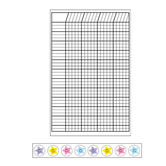 4 Piece Classroom Incentive Chart and Sticker Set - Small White-0