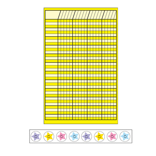 4 Piece Classroom Incentive Chart and Sticker Set - Small Yellow-0