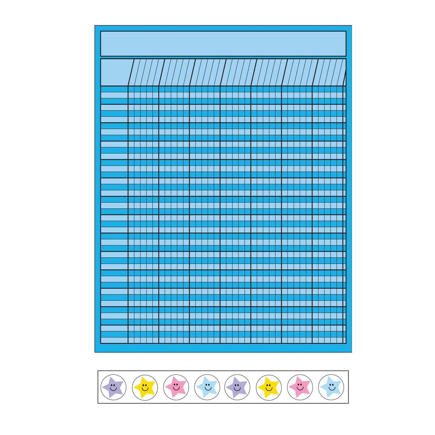 4 Piece Classroom Incentive Chart and Sticker Set - Vertical Blue-0