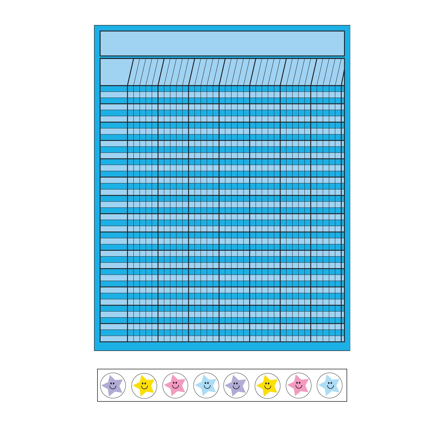 4 Piece Classroom Incentive Chart and Sticker Set - Vertical Blue-0