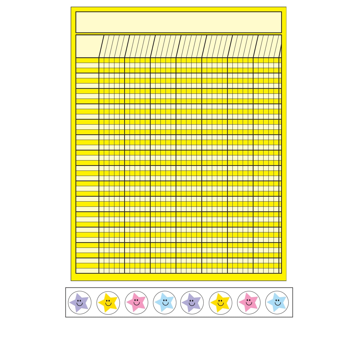 4 Piece Classroom Incentive Chart and Sticker Set - Vertical Yellow-0