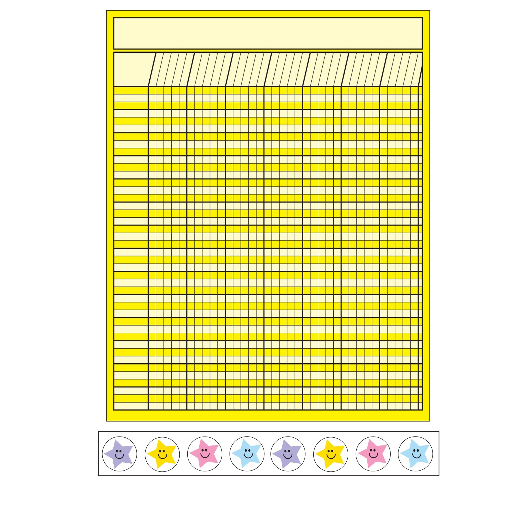 4 Piece Classroom Incentive Chart and Sticker Set - Vertical Yellow-0