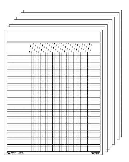 SHAPES ETC. Vertical Chart - Set of 12 White-0