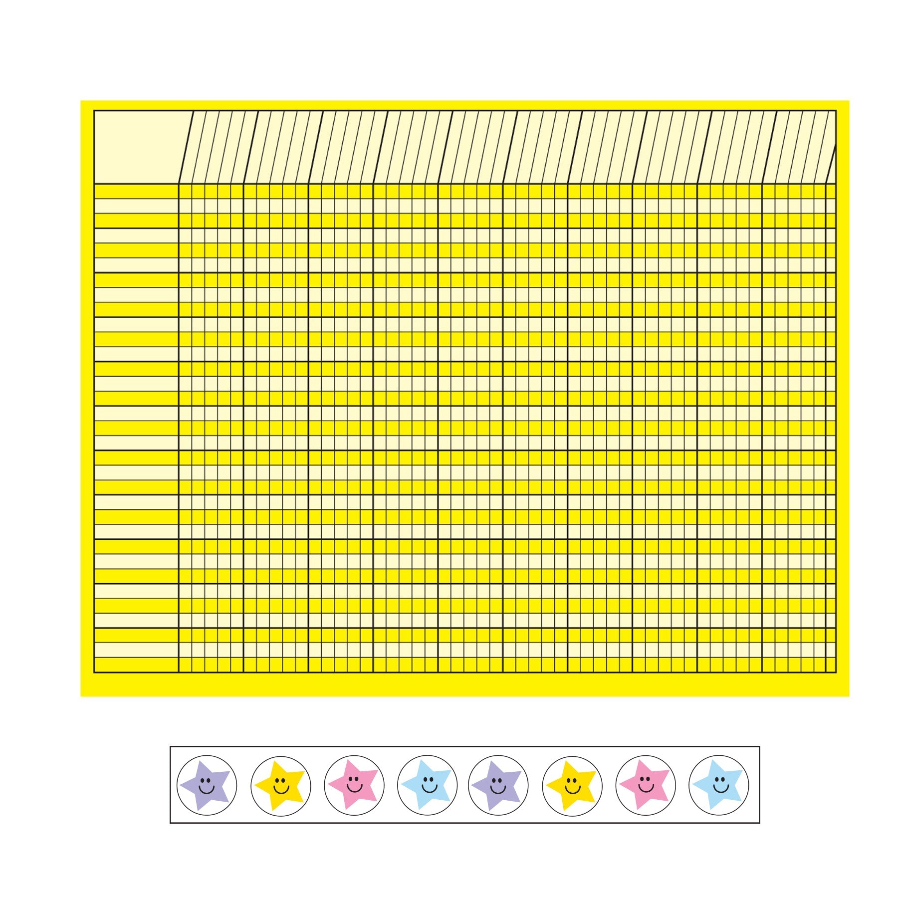 4 Piece Classroom Incentive Chart and Sticker Set - Horizontal Yellow-0