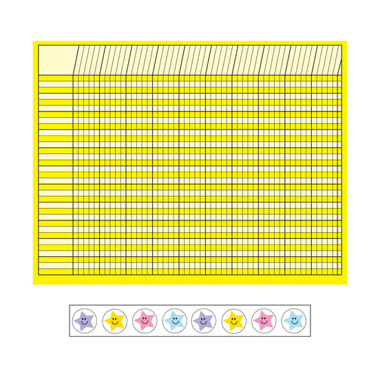 4 Piece Classroom Incentive Chart and Sticker Set - Horizontal Yellow-0