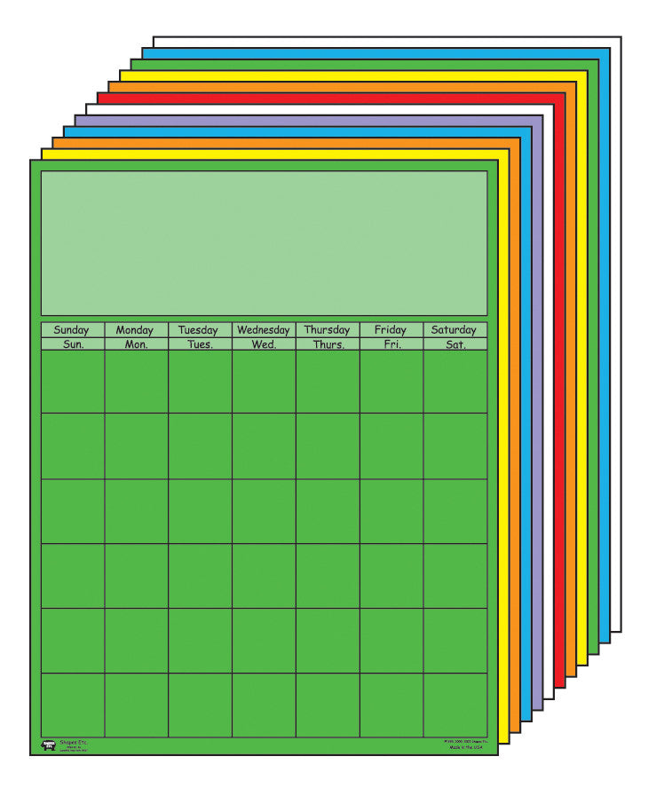 SHAPES ETC. Vertical Calendar - Set of 12-0
