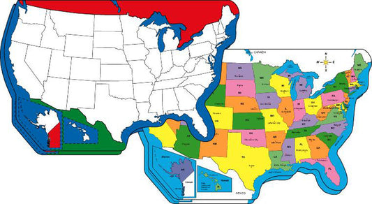 SHAPES ETC. U.S. Practice Map Double Combo Pack- 9” x 19”-0
