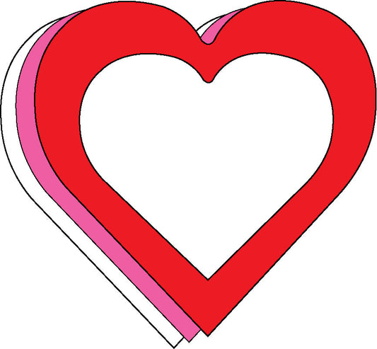 SHAPES ETC.Medium Open Heart Tri-Color Creative Cut-Outs- 4" x 3.75"-0