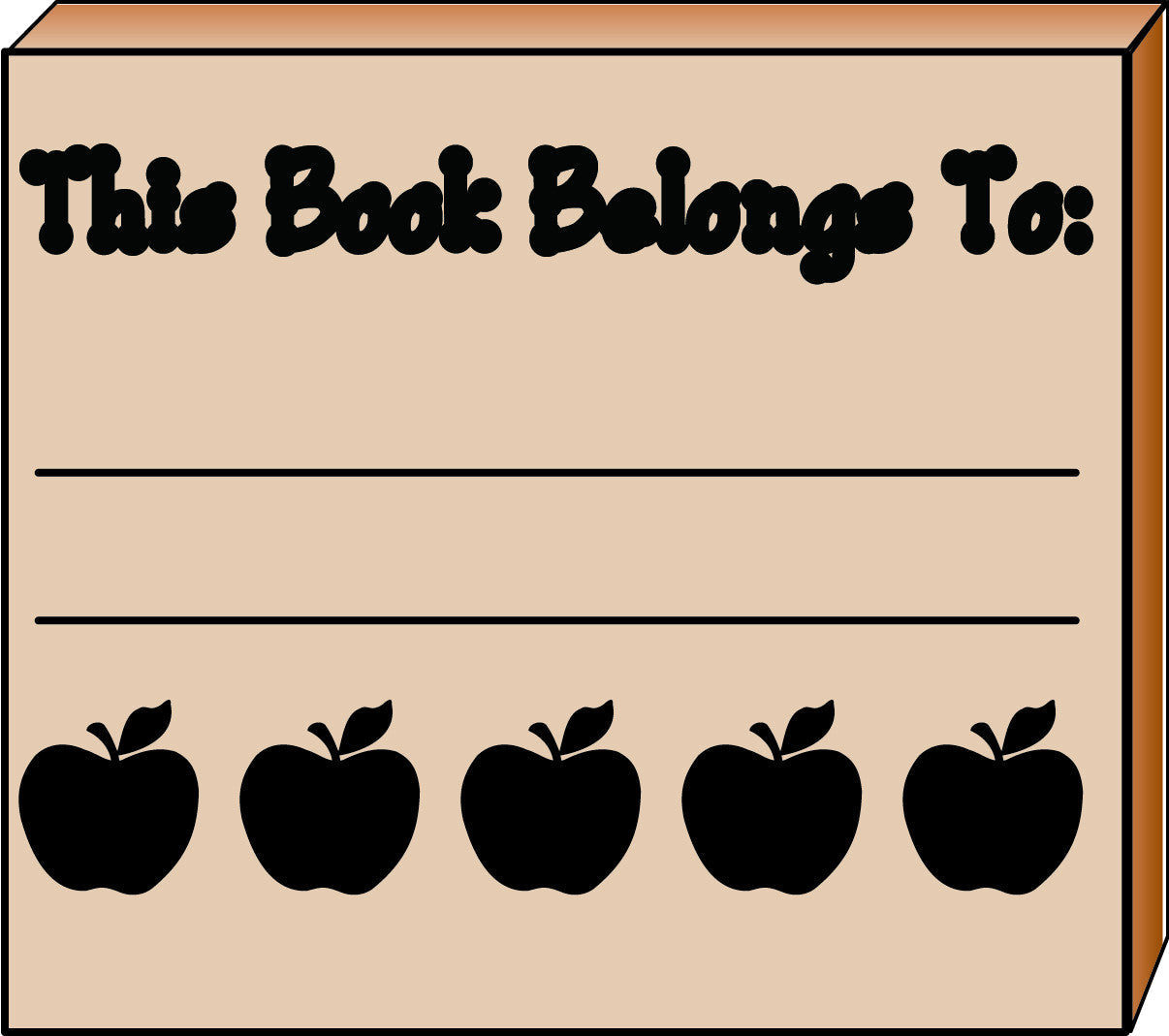 SHAPES ETC. Teacher's Stamp - Apple Book Belongs-0