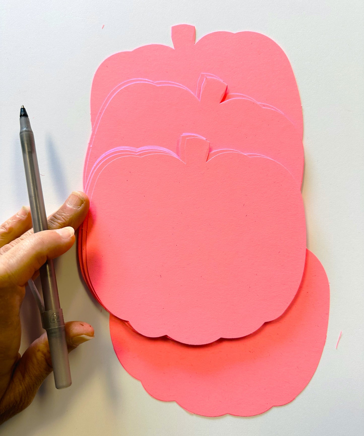 SHAPES ETC.  Large Single Color Cut-Out - Pretty in Pink-O-Ween Pumpkin-4