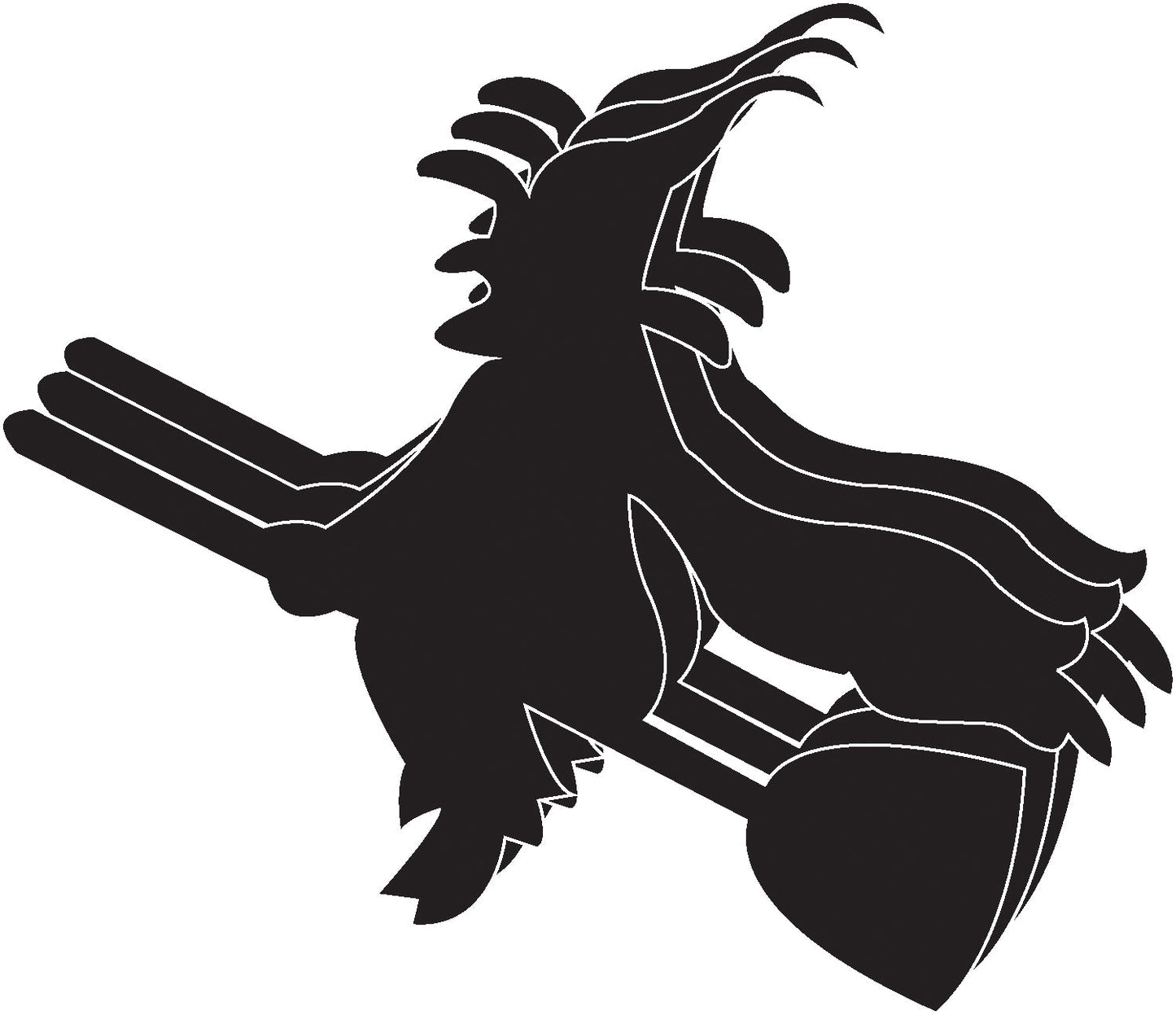 Die-Cut Magnetic - Large Single Color Witch-0