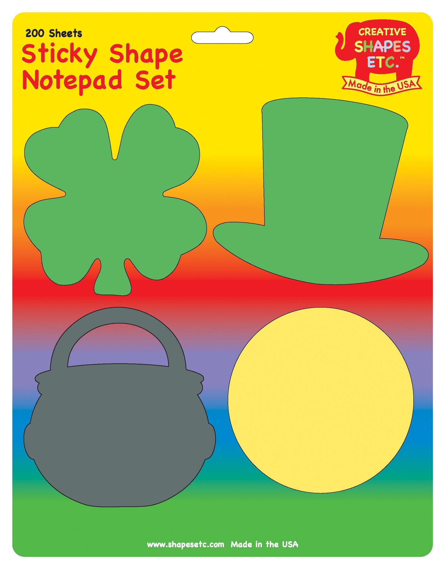 SHAPES ETC.Sticky Notepad Set - St. Patrick's Day-0