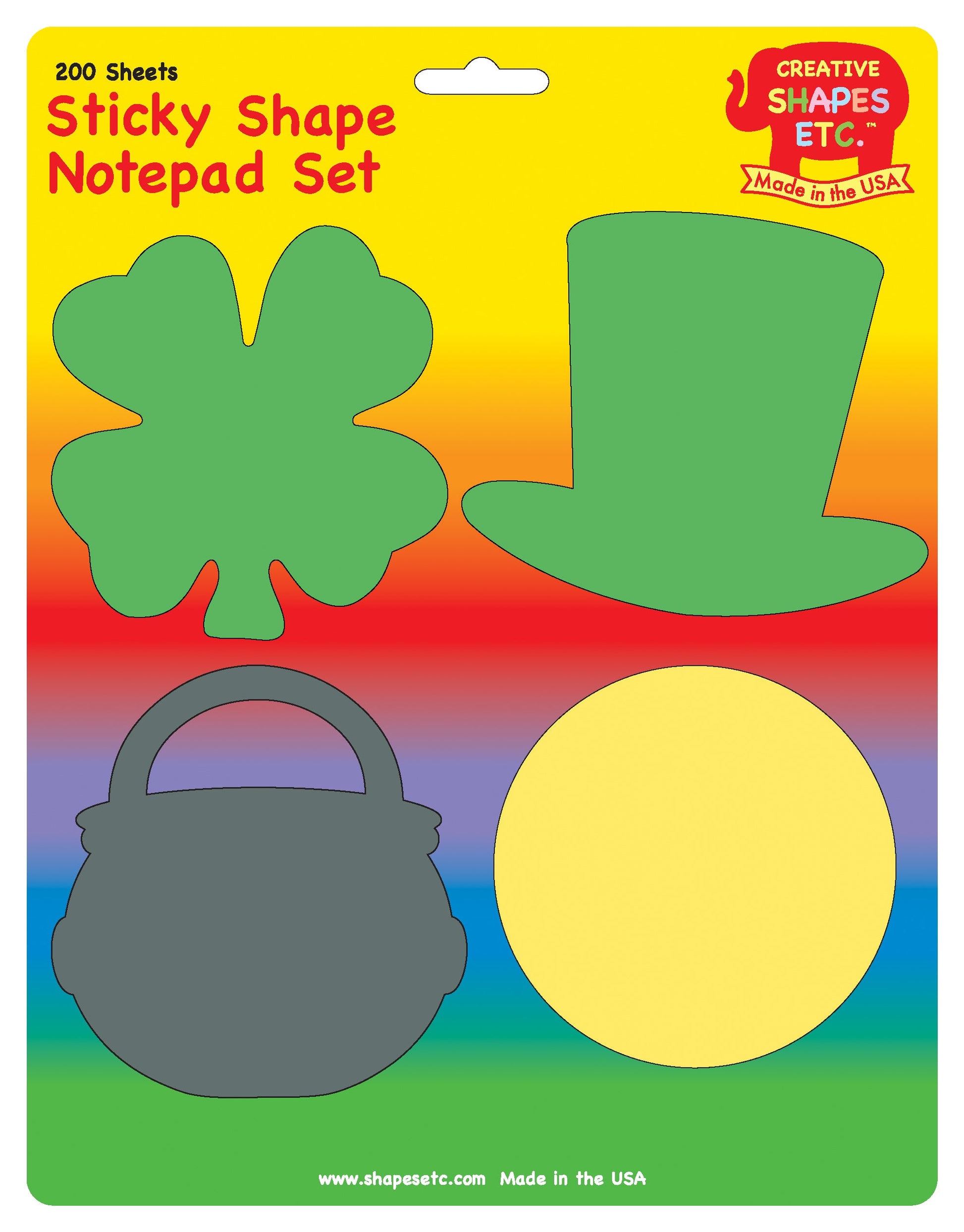 SHAPES ETC.Sticky Notepad Set - St. Patrick's Day-0
