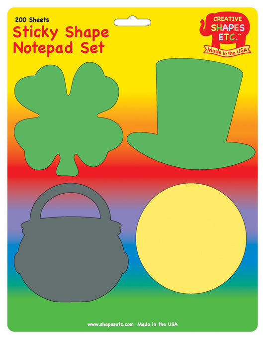 SHAPES ETC.Sticky Notepad Set - St. Patrick's Day-0