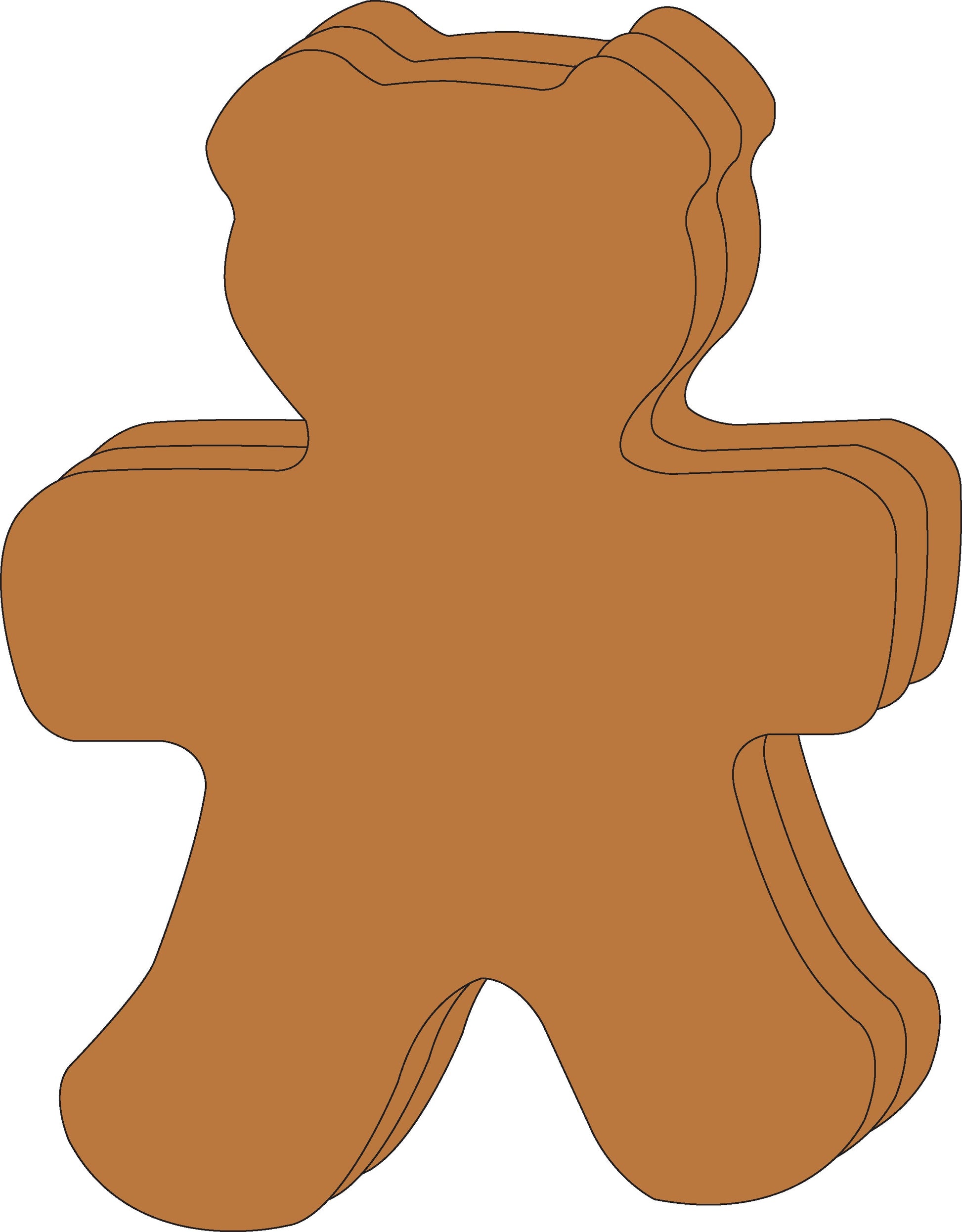 SHAPES ETC. Teddy Bear Single Color Super Cut-Outs- 8” x 10”-0