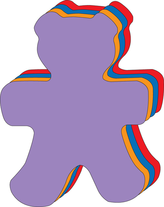 SHAPES ETC. Teddy Bear Assorted Color Super Cut-Outs- 8” x 10”-0